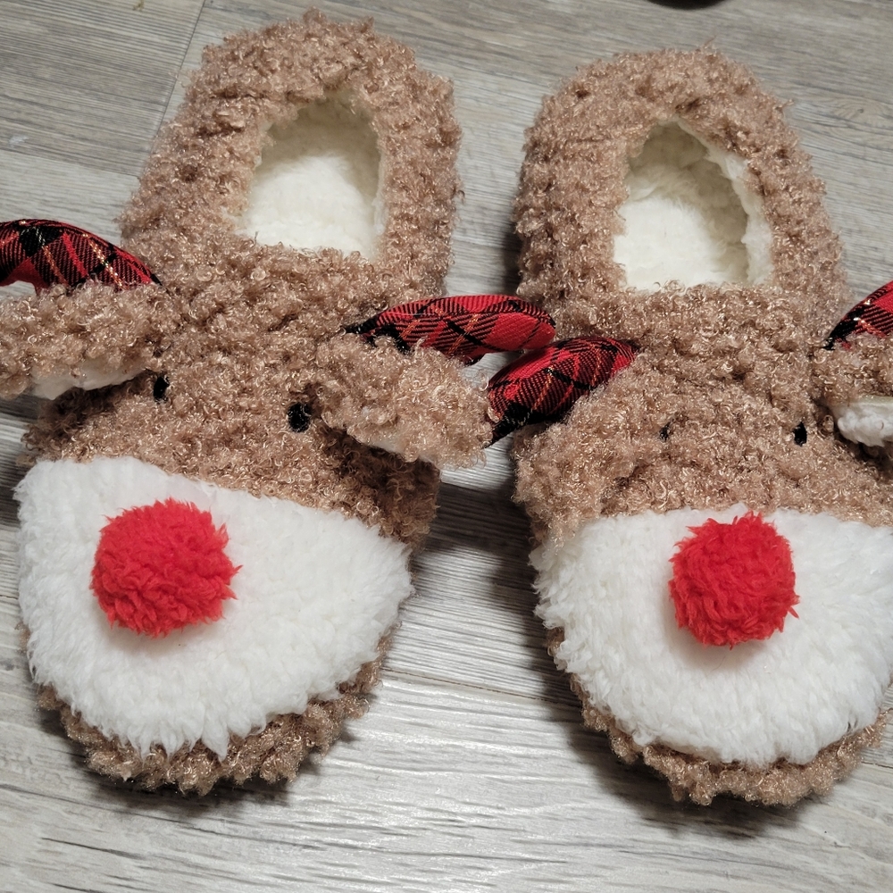 Reindeer Slippers Just Like New, size 8